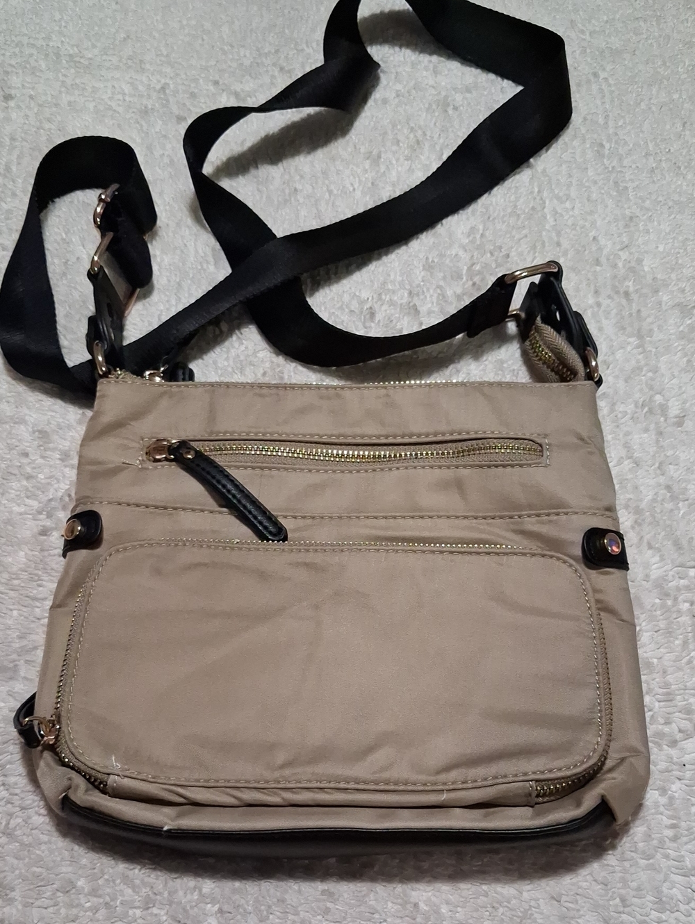 Kate &  Alex Beige Crossbody Shoulder Bag - Lightweight Travel Sling